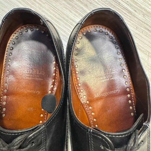 Mens Allen Edmonds Montgomery Black Leather Work Dress Oxfords Shoes Size 8.5 main image 9